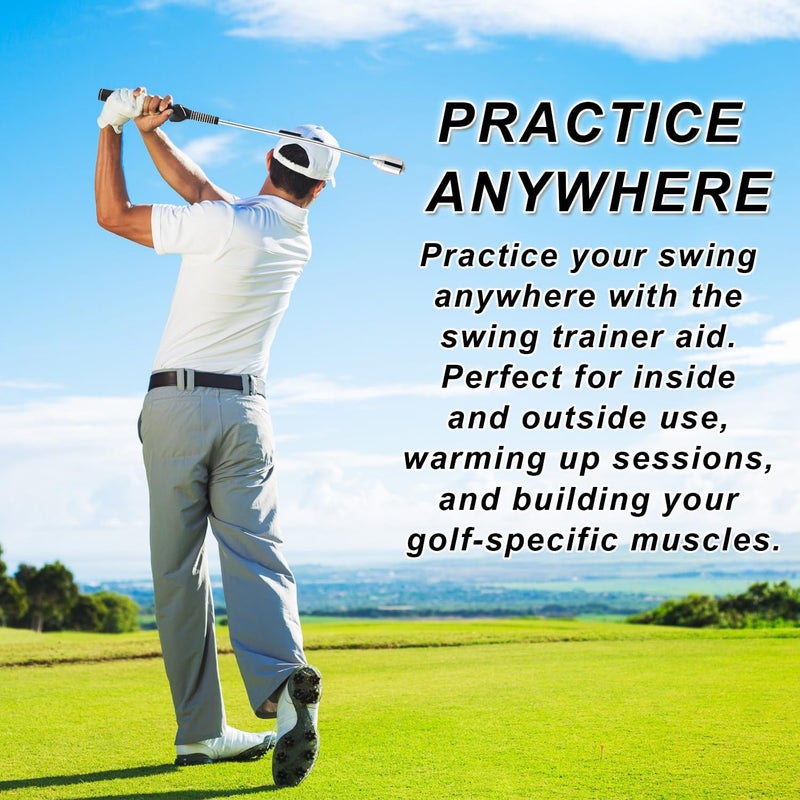KALAUTO Golf Grip Swing Training Aid - Retractable Click Club Trainer Indoor Practice Warm Up Stick Flexible Telescopic Short Club Tempo Sound Release Trainer Devices - Image 5